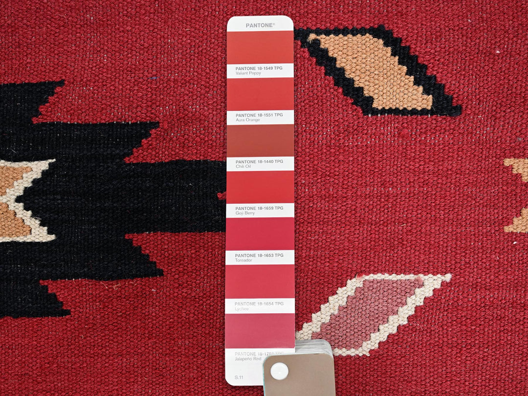 5'2" x 7'1" New Hand Woven Red Wool Rectangle Oriental Rug - MOA1022281