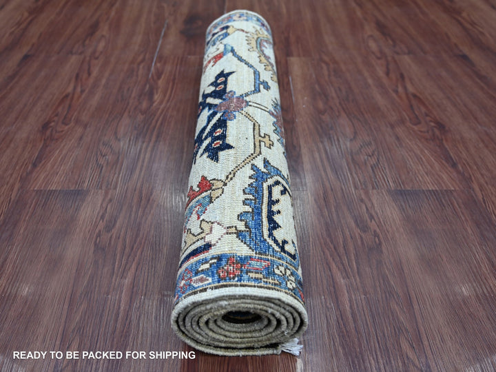 2'3" x 5'11" New Hand Knotted Green Wool Runner Oriental Rug - MOA10222820