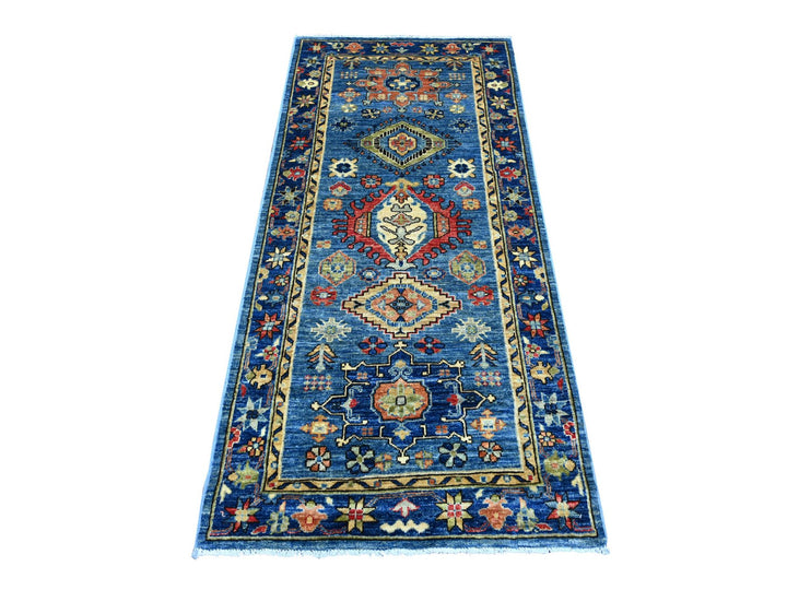 2'10" x 6'2" New Hand Knotted Blue Wool Runner Oriental Rug - MOA10222821
