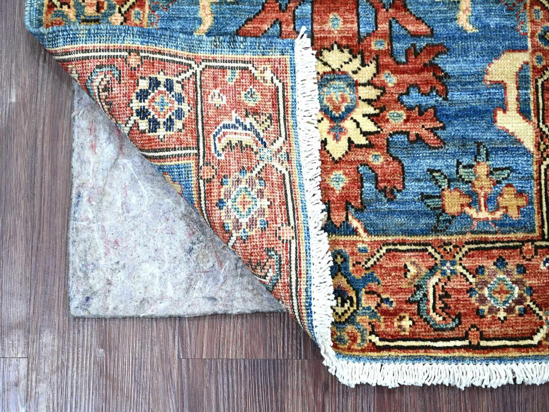 2'1" x 6'1" New Hand Knotted Blue Wool Runner Oriental Rug - MOA10222823
