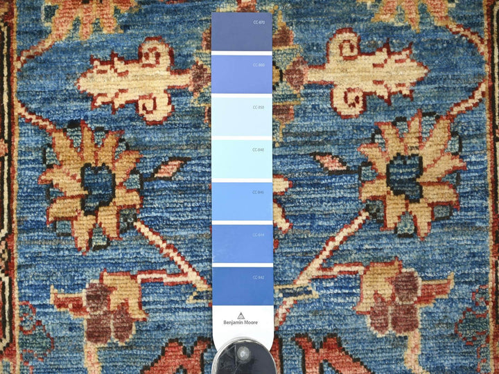 2'1" x 6'1" New Hand Knotted Blue Wool Runner Oriental Rug - MOA10222823