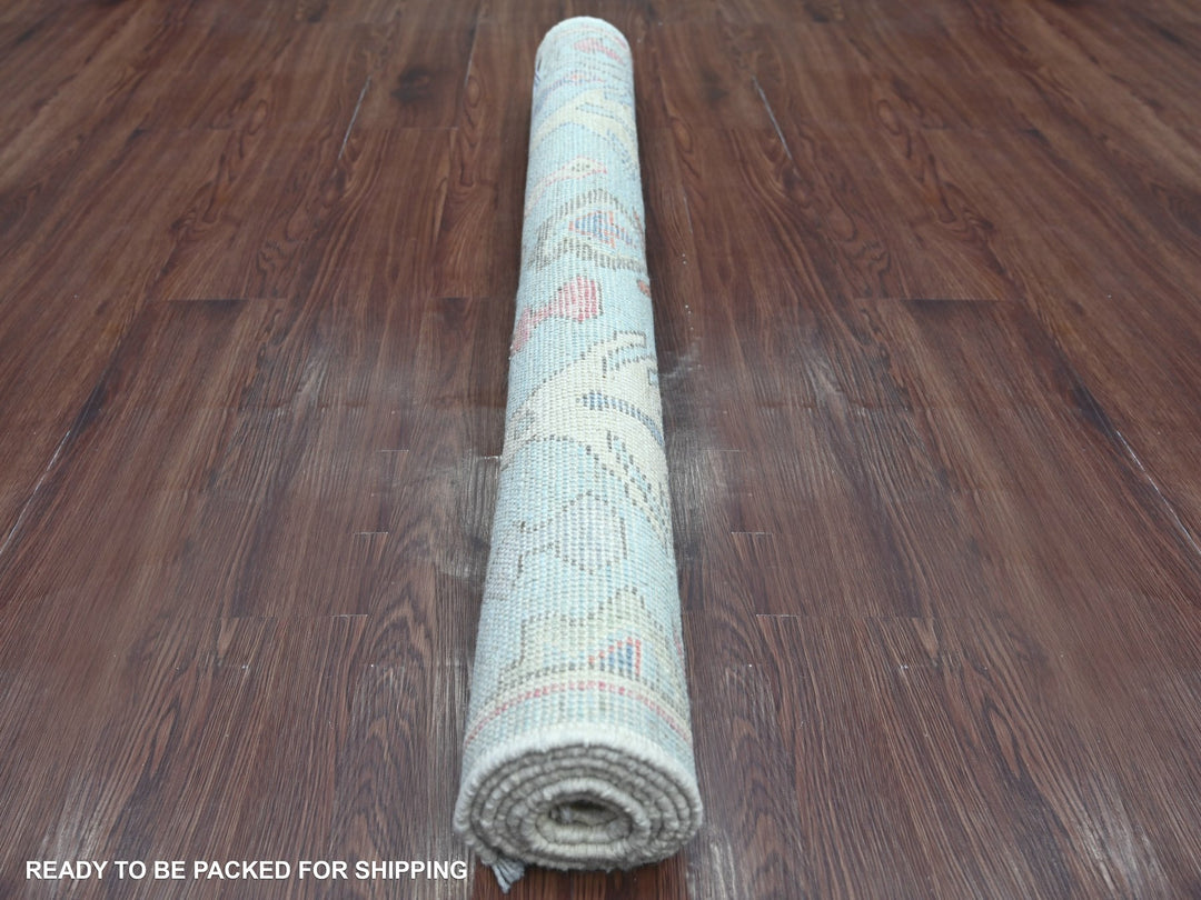 4'0" x 6'1" New Hand Knotted Blue Wool Rectangle Oriental Rug - MOA10222824