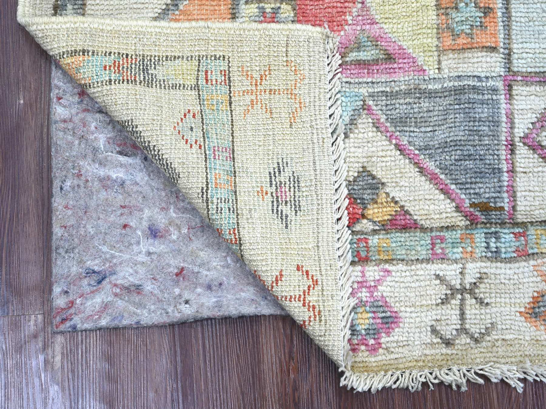 2'10" x 5'11" New Hand Knotted Grey Wool Runner Oriental Rug - MOA10222825