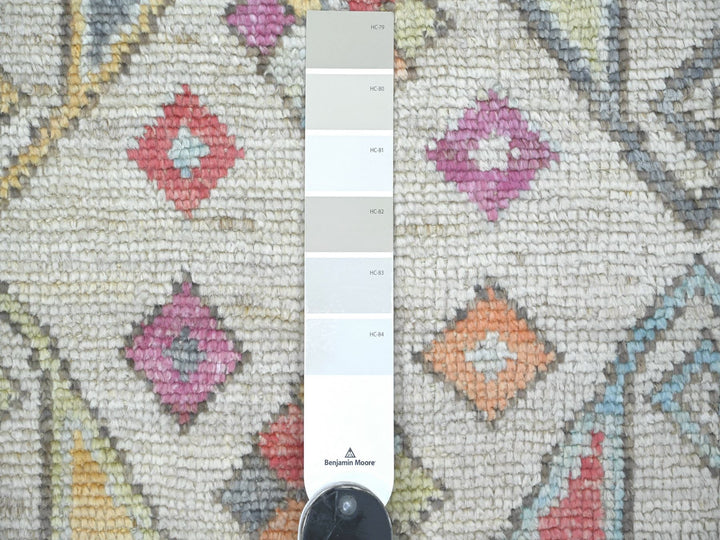 2'10" x 5'11" New Hand Knotted Grey Wool Runner Oriental Rug - MOA10222825