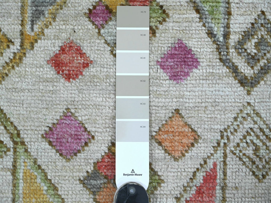 2'8" x 11'4" New Hand Knotted Grey Wool Runner Oriental Rug - MOA10222826