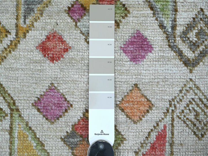 2'8" x 11'4" New Hand Knotted Grey Wool Runner Oriental Rug - MOA10222826
