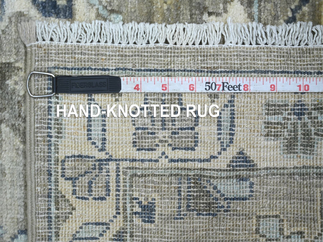 2'7" x 10'8" New Hand Knotted Grey Wool Runner Oriental Rug - MOA10222828