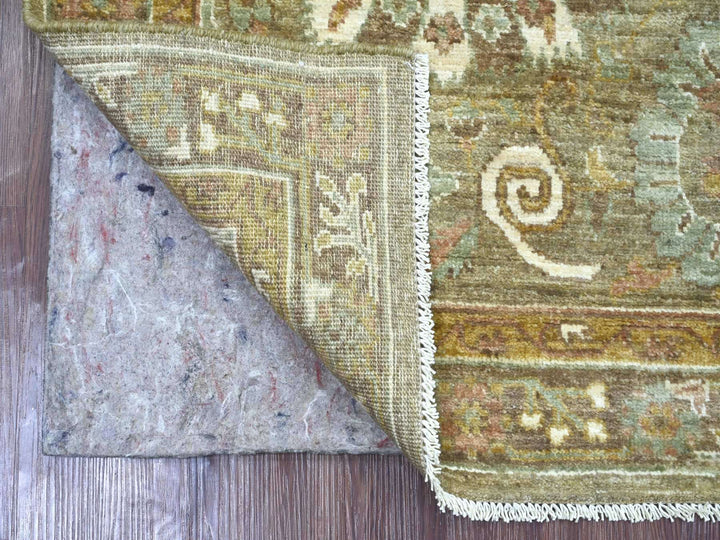 2'7" x 8'1" New Hand Knotted Brown Wool Runner Oriental Rug - MOA10222829