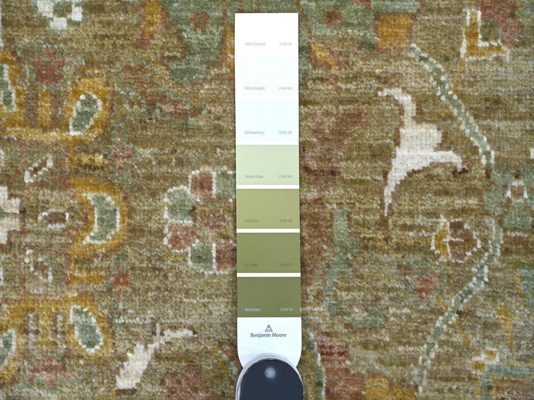2'7" x 8'1" New Hand Knotted Brown Wool Runner Oriental Rug - MOA10222829
