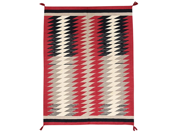 5'3" x 7'1" New Hand Woven Red Wool Rectangle Oriental Rug - MOA1022282