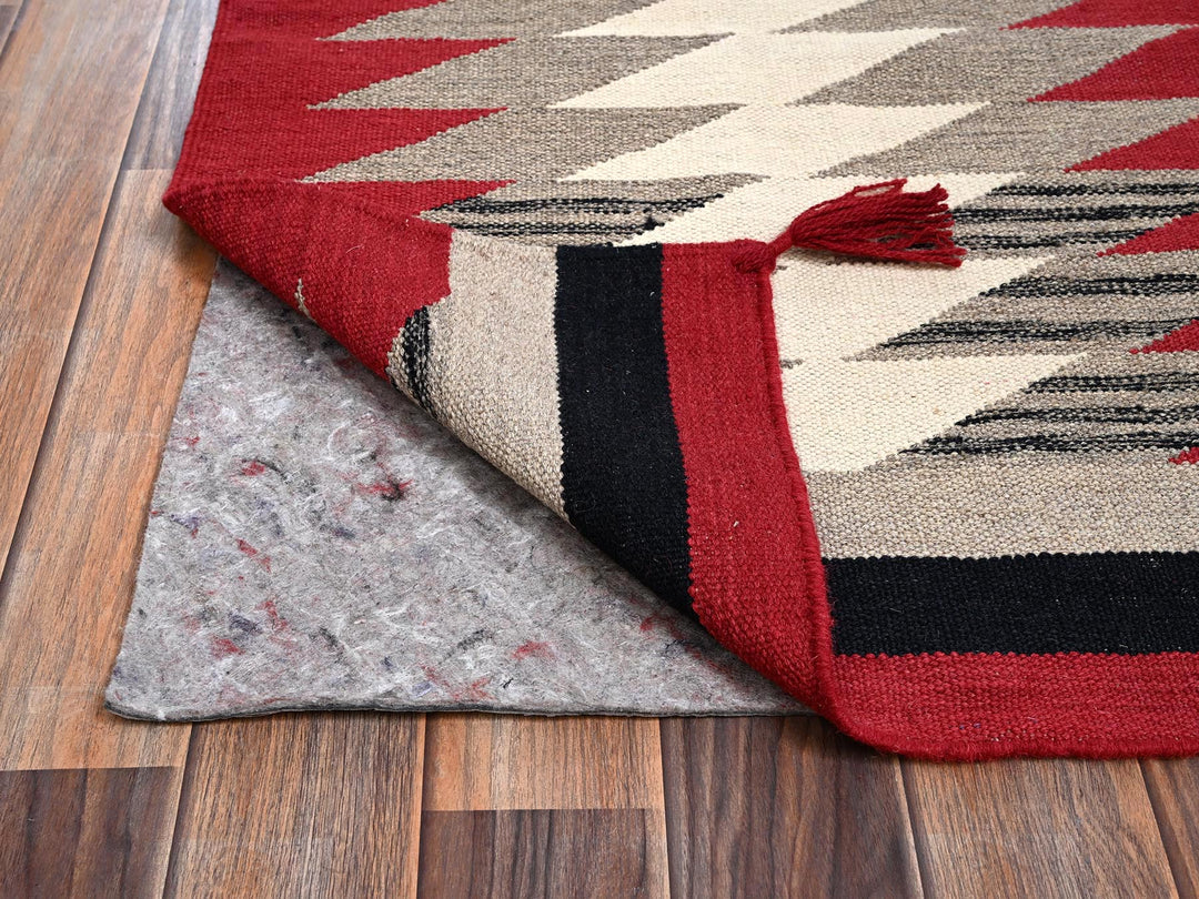 5'3" x 7'1" New Hand Woven Red Wool Rectangle Oriental Rug - MOA1022282