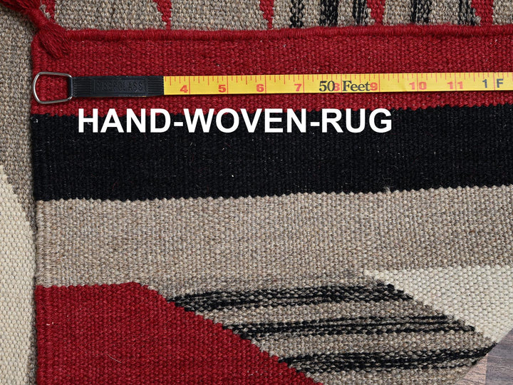 5'3" x 7'1" New Hand Woven Red Wool Rectangle Oriental Rug - MOA1022282