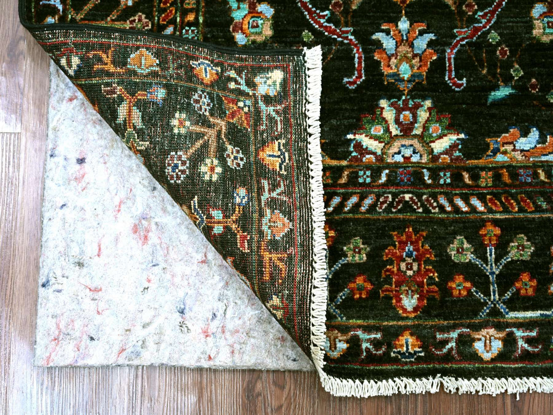 3'2" x 4'10" New Hand Knotted Black Wool Rectangle Oriental Rug - MOA10222830