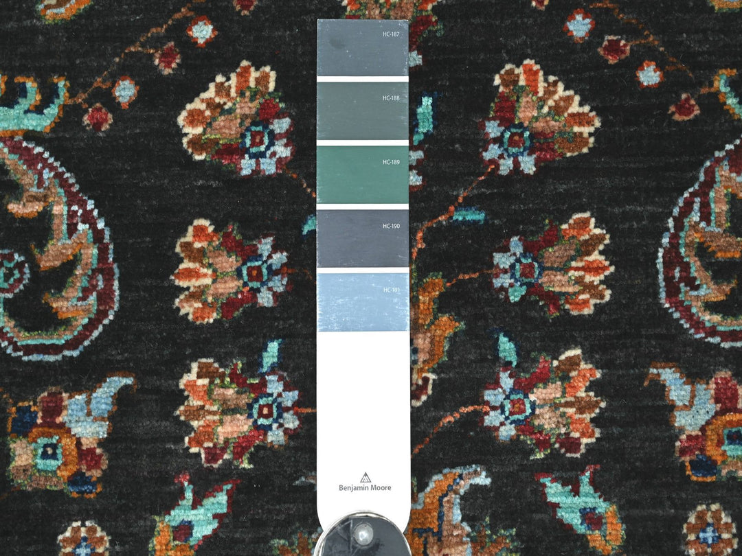 3'2" x 4'10" New Hand Knotted Black Wool Rectangle Oriental Rug - MOA10222830