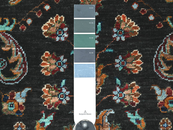 3'2" x 4'10" New Hand Knotted Black Wool Rectangle Oriental Rug - MOA10222830