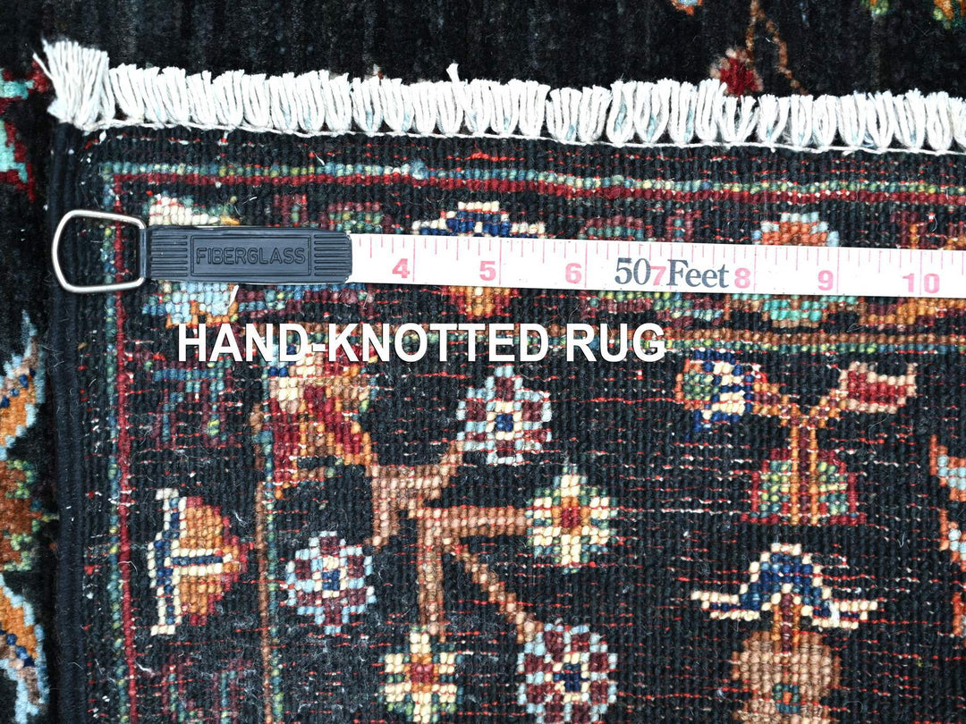 3'2" x 4'10" New Hand Knotted Black Wool Rectangle Oriental Rug - MOA10222830