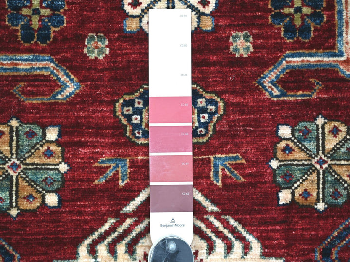 3'11" x 6'4" New Hand Knotted Red Wool Rectangle Oriental Rug - MOA10222831