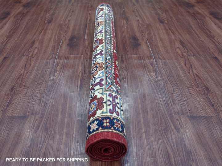 3'11" x 6'4" New Hand Knotted Red Wool Rectangle Oriental Rug - MOA10222831