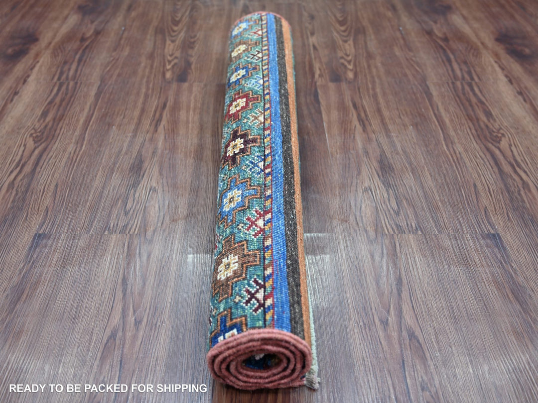 2'9" x 3'8" New Hand Knotted Multicolored Wool Rectangle Oriental Rug - MOA10222832