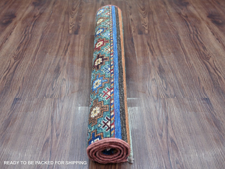 2'9" x 3'8" New Hand Knotted Multicolored Wool Rectangle Oriental Rug - MOA10222832