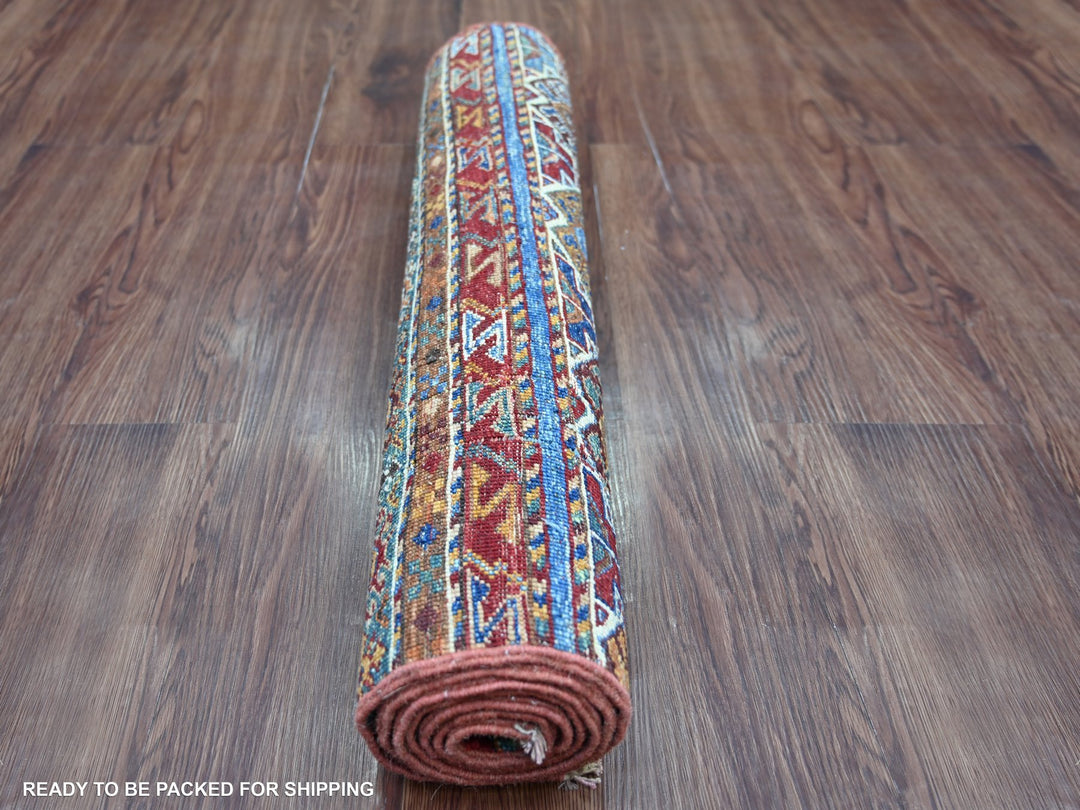 2'8" x 6'2" New Hand Knotted Multicolored Wool Runner Oriental Rug - MOA10222834