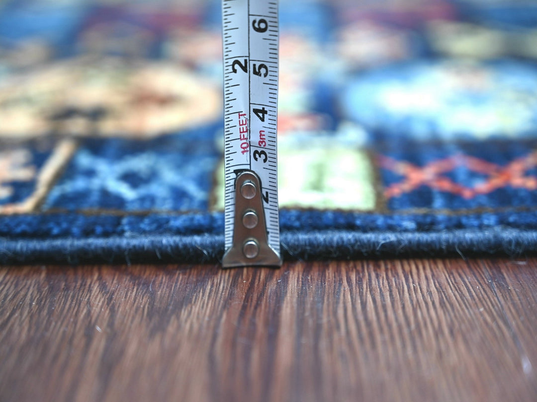 2'9" x 11'9" New Hand Knotted Blue Wool Runner Oriental Rug - MOA10222839