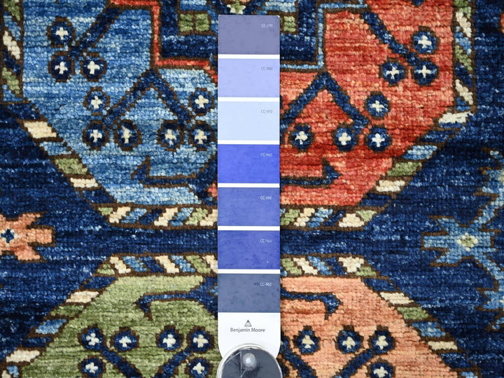2'7" x 11'11" New Hand Knotted Blue Wool Runner Oriental Rug - MOA10222840