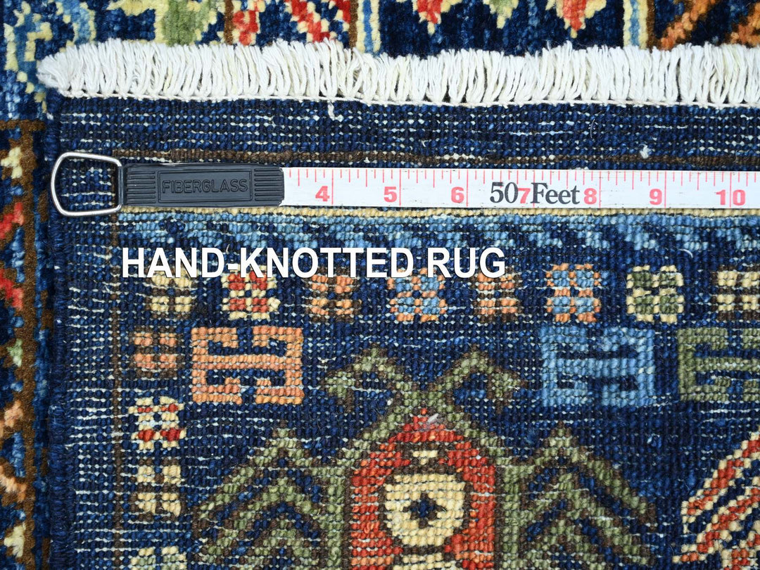 2'9" x 6'3" New Hand Knotted Blue Wool Runner Oriental Rug - MOA10222841