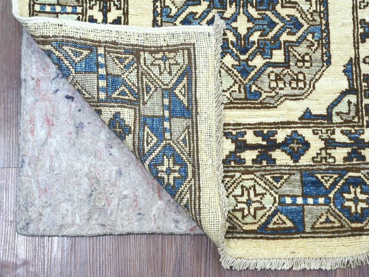 2'7" x 8'3" New Hand Knotted Ivory Wool Runner Oriental Rug - MOA10222842