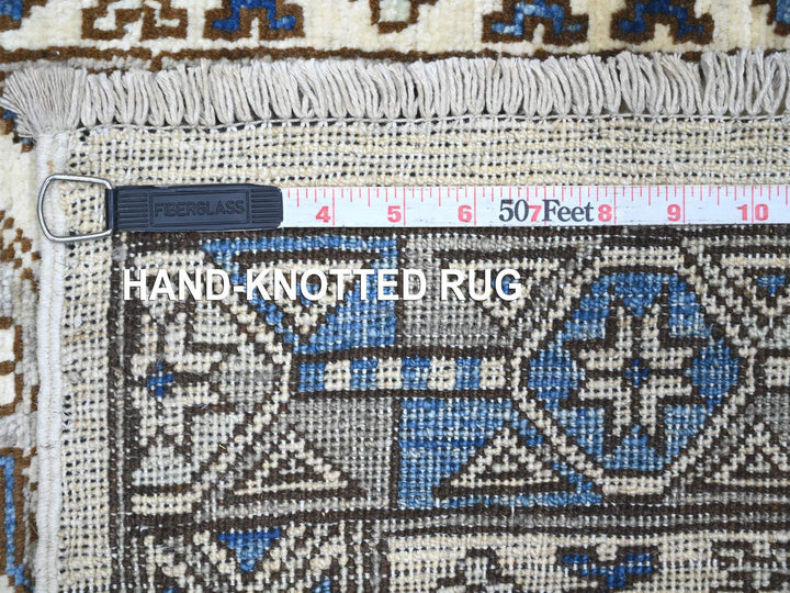 2'7" x 8'3" New Hand Knotted Ivory Wool Runner Oriental Rug - MOA10222842