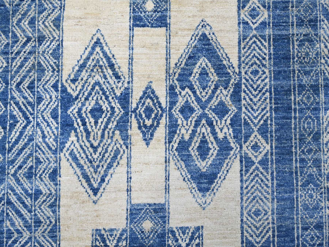 8'9" x 11'6" New Hand Knotted Blue Wool Rectangle Oriental Rug - MOA10222844