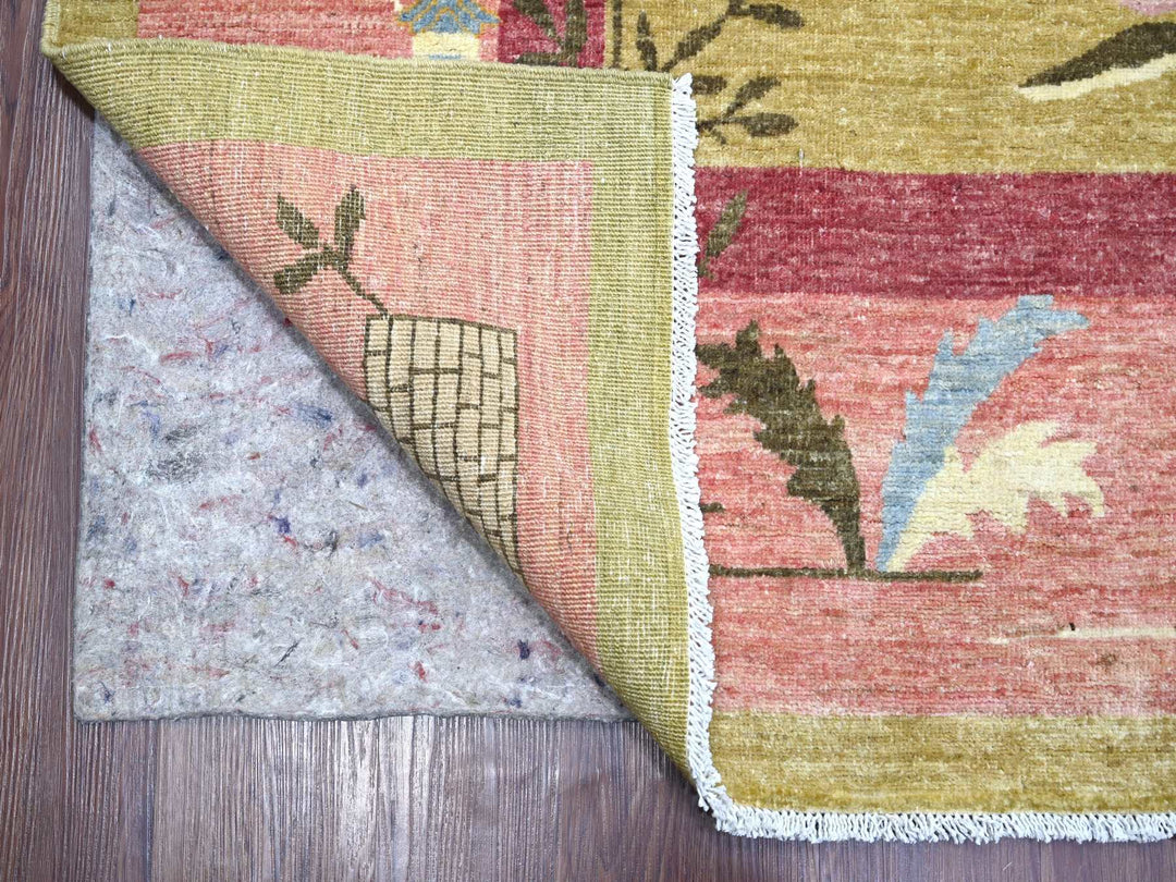 9'2" x 11'8" New Hand Knotted Green Wool Rectangle Oriental Rug - MOA10222848
