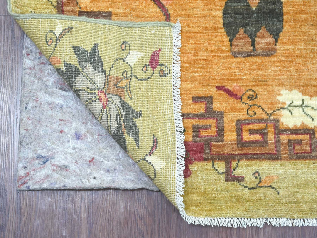 3'0" x 11'9" New Hand Knotted Brown Wool Runner Oriental Rug - MOA10222849