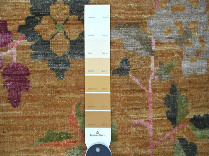 3'1" x 11'9" New Hand Knotted Brown Wool Runner Oriental Rug - MOA10222853