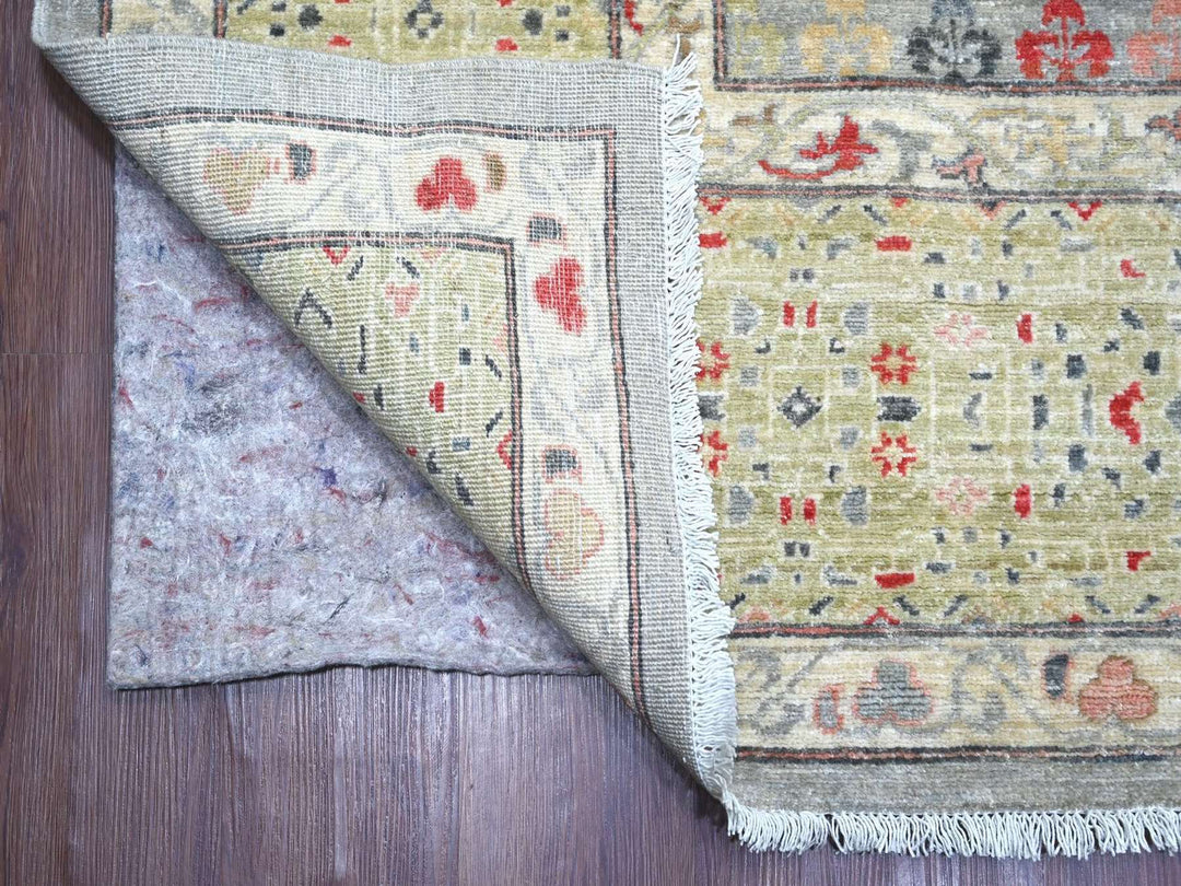 9'9" x 13'9" New Hand Knotted Grey Wool Rectangle Oriental Rug - MOA10222855