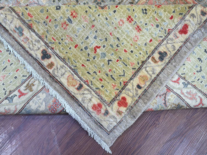 9'9" x 13'9" New Hand Knotted Grey Wool Rectangle Oriental Rug - MOA10222855