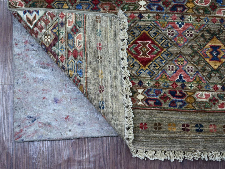 2'10" x 8'2" New Hand Knotted Grey Wool Runner Oriental Rug - MOA10222857
