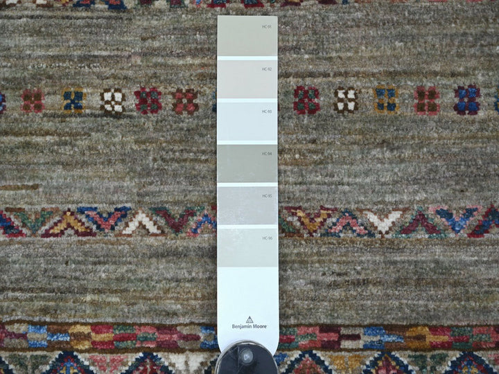 2'10" x 8'2" New Hand Knotted Grey Wool Runner Oriental Rug - MOA10222857