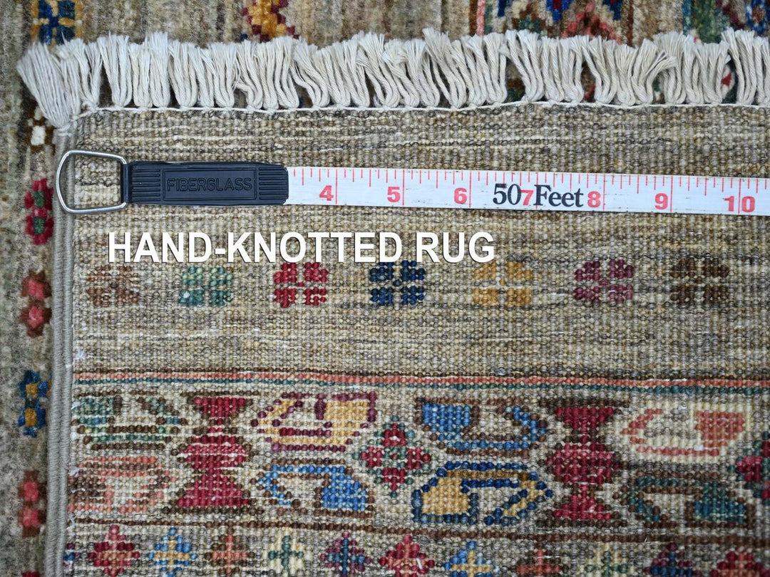 2'10" x 8'2" New Hand Knotted Grey Wool Runner Oriental Rug - MOA10222857