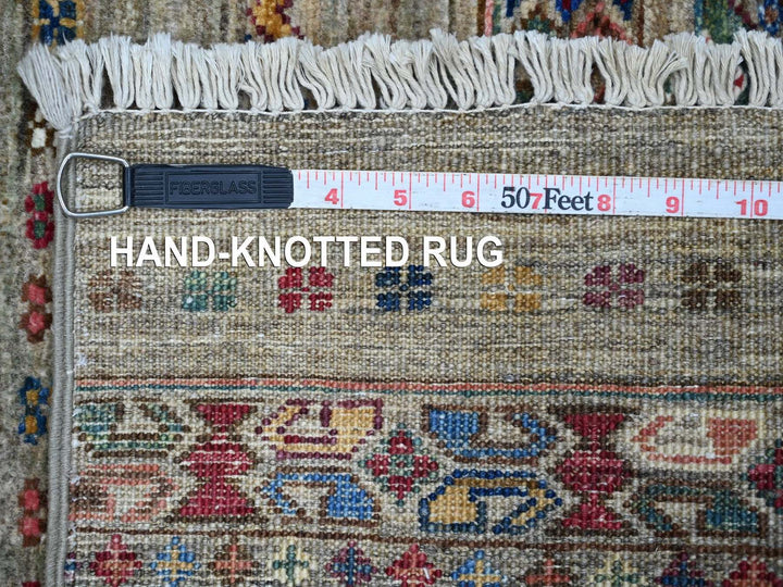 2'10" x 8'2" New Hand Knotted Grey Wool Runner Oriental Rug - MOA10222857