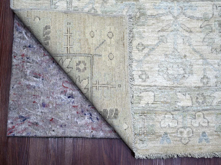9'10" x 13'11" New Hand Knotted Grey Wool Rectangle Oriental Rug - MOA10222859