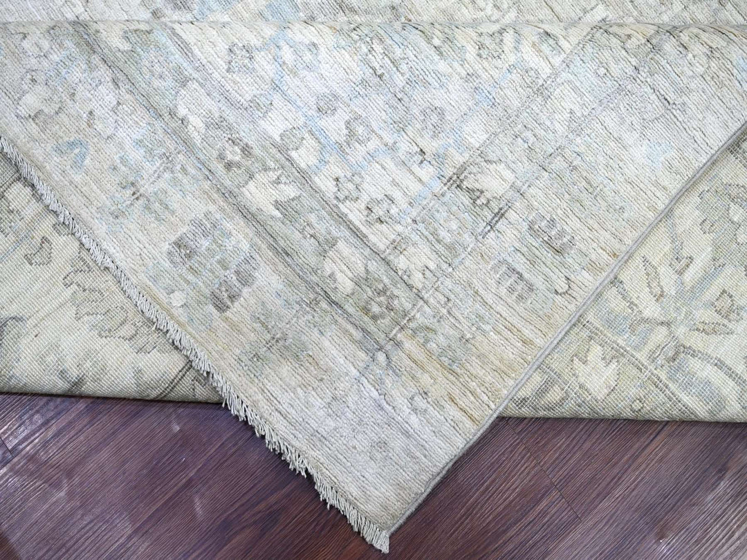 9'10" x 13'11" New Hand Knotted Grey Wool Rectangle Oriental Rug - MOA10222859