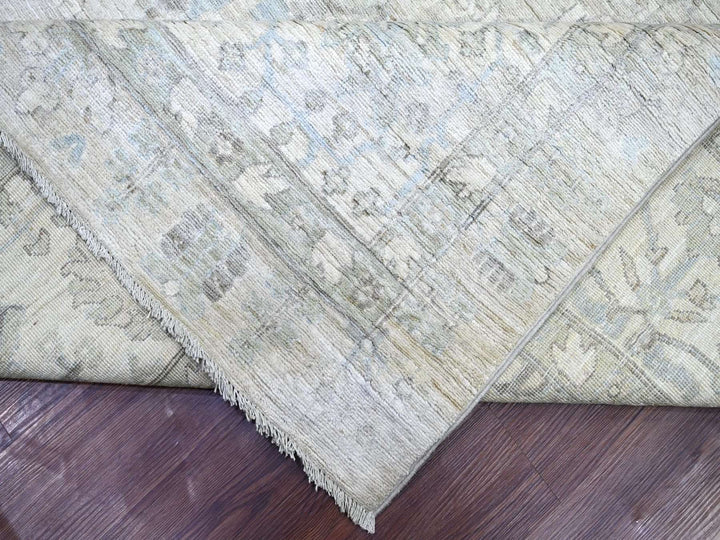9'10" x 13'11" New Hand Knotted Grey Wool Rectangle Oriental Rug - MOA10222859