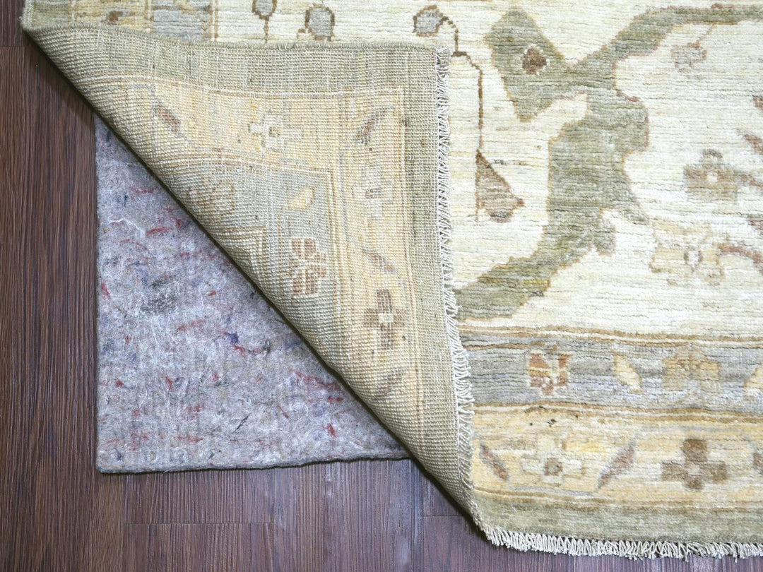 11'11" x 15'0" New Hand Knotted Green Wool Rectangle Oriental Rug - MOA10222861