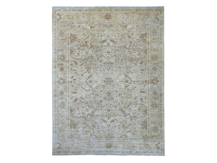 9'2" x 11'9" New Hand Knotted Grey Wool Rectangle Oriental Rug - MOA10222862