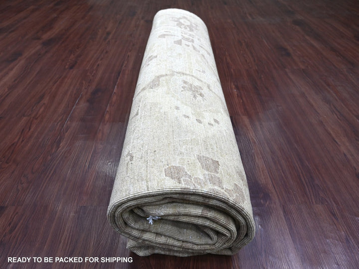 9'2" x 11'9" New Hand Knotted Grey Wool Rectangle Oriental Rug - MOA10222862