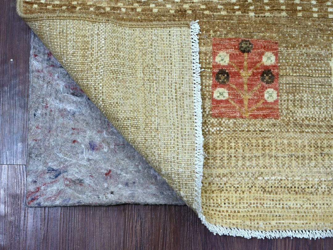 2'9" x 7'7" New Hand Knotted Brown Wool Runner Oriental Rug - MOA10222865