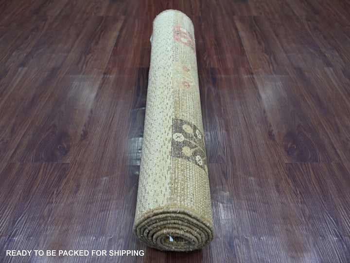 2'9" x 7'7" New Hand Knotted Brown Wool Runner Oriental Rug - MOA10222865