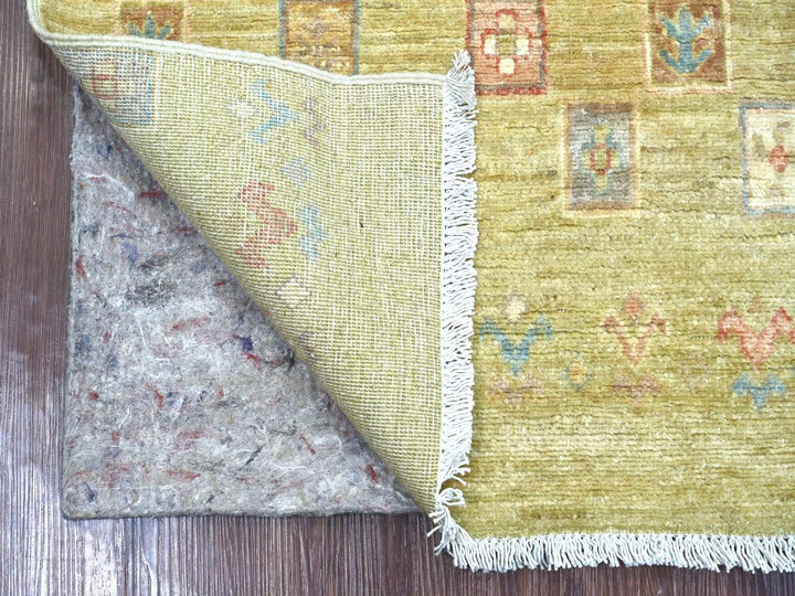 2'6" x 5'9" New Hand Knotted Green Wool Runner Oriental Rug - MOA10222866