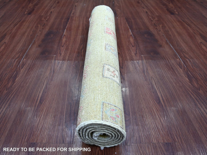 2'6" x 5'9" New Hand Knotted Green Wool Runner Oriental Rug - MOA10222866